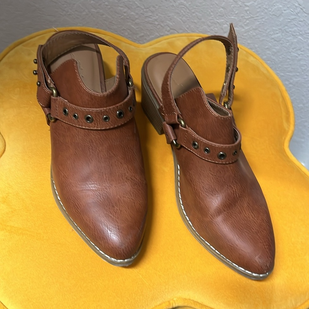 Universal Thread Brown Mules With Decorative Strap - image 2